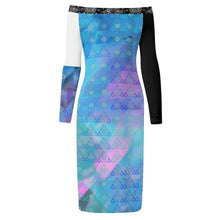 Load image into Gallery viewer, S Society Crystal BP X Stacked Off The Shoulder Long Sleeve Elegant Dress