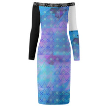 Load image into Gallery viewer, S Society Crystal BP X Stacked Off The Shoulder Long Sleeve Elegant Dress