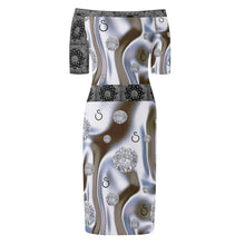 Load image into Gallery viewer, S Society Chrome Stone x Grand Off The Shoulder Short Sleeve Elegant Wrap Dress