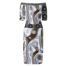 Load image into Gallery viewer, S Society Chrome Stone x Grand Off The Shoulder Short Sleeve Elegant Wrap Dress
