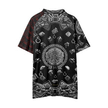 Load image into Gallery viewer, S Society Red Stacked x Grand 3D Button Up Short Sleeve Golf Tennis Polo Shirts