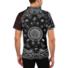 Load image into Gallery viewer, S Society Red Stacked x Grand 3D Button Up Short Sleeve Golf Tennis Polo Shirts