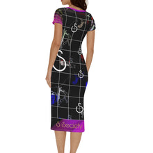 Load image into Gallery viewer, S Society Smokey Chess x Stacked Pink Short Sleeve Long Dress