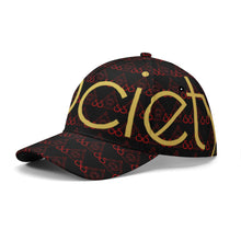 Load image into Gallery viewer, S Society Red Stacked Gold Drop Baseball Cap