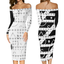 Load image into Gallery viewer, S Society Elements Spine BGW Off The Shoulder Long Sleeve Elegant Wrap Dress