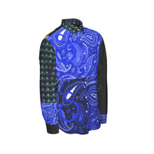 Load image into Gallery viewer, S Society Cali X Stacked Blue Long Sleeve Cotton poplin Shirt