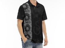 Load image into Gallery viewer, S Society Faded Black Grand Mix Polo Velvet Shirt