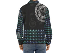 Load image into Gallery viewer, S Society Stacked Blue Shield Lapel Collar Shirt