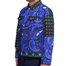 Load image into Gallery viewer, S Society Cali X Stacked Blue Unisex Lapel Jacket