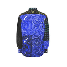 Load image into Gallery viewer, S Society Cali X Stacked Blue Long Sleeve Cotton poplin Shirt