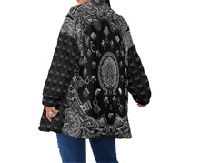 Load image into Gallery viewer, S Society Stacked Grand BW Unisex Fleece Stand-up Collar Coat With Zipper Closure(Plus Size)