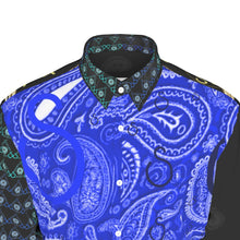 Load image into Gallery viewer, S Society Cali X Stacked Blue Long Sleeve Cotton poplin Shirt