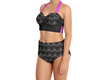 Load image into Gallery viewer, S Society Stacked Pink Swimsuit Set With Halter