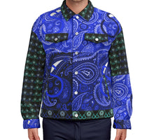 Load image into Gallery viewer, S Society Cali X Stacked Blue Unisex Lapel Jacket