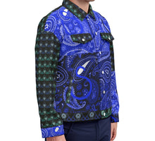 Load image into Gallery viewer, S Society Cali X Stacked Blue Unisex Lapel Jacket