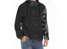 Load image into Gallery viewer, S Society Faded Black Stacked Grand Hoodie With Placket Double Zipper