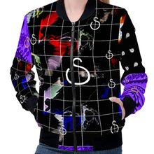 Load image into Gallery viewer, S Society Cali X Purple + Gold Smokey Chess Mix Unisex Bomber Jacket