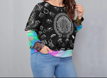Load image into Gallery viewer, S Society Grand 3D Mix x Unicorn Backless Sweatshirt With Bat Sleeve (Plus Size)