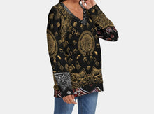 Load image into Gallery viewer, S Society Grand 3D MIX V-Neck Silk Knitted Sweater Long Sleeve