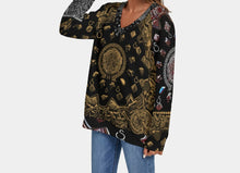 Load image into Gallery viewer, S Society Grand 3D MIX V-Neck Silk Knitted Sweater Long Sleeve