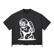 Load image into Gallery viewer, S Society Peace Astro x New Era High Snow Wash Rough Hem Boxy T-shirt