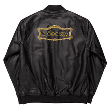 Load image into Gallery viewer, S Society Gold Sheld Unisex Leather Bomber Jacket