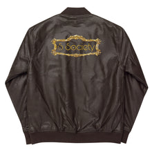 Load image into Gallery viewer, S Society Gold Sheld Unisex Leather Bomber Jacket