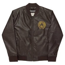 Load image into Gallery viewer, S Society Gold Sheld Unisex Leather Bomber Jacket