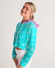 Load image into Gallery viewer, Superhero Society Neon Blue Women's Cropped Hoodie