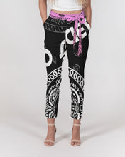 Load image into Gallery viewer, Superhero Society Black/White Twin Women's Belted Tapered Pants