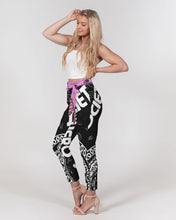 Load image into Gallery viewer, Superhero Society Black/White Twin Women's Belted Tapered Pants