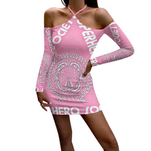 Load image into Gallery viewer, Superhero Society Girly Pink Women's Halter Lace-up Dress
