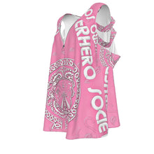 Load image into Gallery viewer, Superhero Society Girly Girl Pink Women's Shoulder Cutout Shirt w/ Zipper Closure