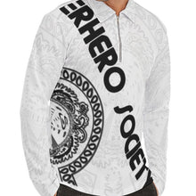 Load image into Gallery viewer, Superhero Society Shield Club House Men's Lapel Shirt w/ Neckline Zipper Closure