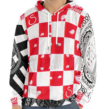 Load image into Gallery viewer, Superhero Society Red Diamond Mix Men's Pullover Velvet Hoodie