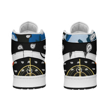 Load image into Gallery viewer, Superhero Society High Rocket Wavy Blue Camouflage Men's Leather Sneakers