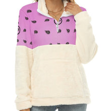 Load image into Gallery viewer, Superhero Society Jazzmen Pink Women's Borg Fleece Sweatshirt w/ Half Zip
