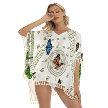 Load image into Gallery viewer, Superhero Society Golden Butterfly Square Fringed Shawl