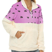 Load image into Gallery viewer, Superhero Society Jazzmen Pink Women's Borg Fleece Sweatshirt w/ Half Zip