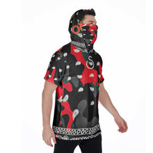 Load image into Gallery viewer, Superhero Society Heat Red Camouflage Men's T-Shirt w/ Mask