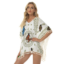 Load image into Gallery viewer, Superhero Society Golden Butterfly Square Fringed Shawl