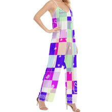 Load image into Gallery viewer, Superhero Society Summer Diamond Women's V-neck Cami Jumpsuit
