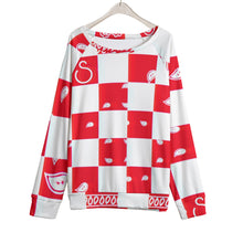 Load image into Gallery viewer, Superhero Society Red Diamond Women's Mirco Fleece Raglan Sweatshirt