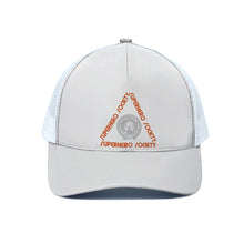 Load image into Gallery viewer, Superhero Society White Unisex Peaked Cap W/ Half-mesh