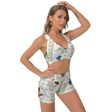 Load image into Gallery viewer, Superhero Society Golden Butterfly Women's Sports Bra Set