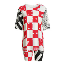 Load image into Gallery viewer, Superhero Society Red Diamond Mix Women's Short Sleave T-shirt Sets