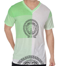 Load image into Gallery viewer, Superhero Society Green Glow V-Neck T-Shirt