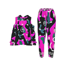Load image into Gallery viewer, Superhero Society Jazzmen Pink Camouflage Cold-Shoulder Hoodie Sports Suit