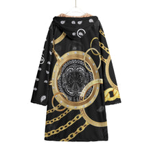 Load image into Gallery viewer, Superhero Society Gold Tears Mix Unisex Horn Button Long Fleece Jacket