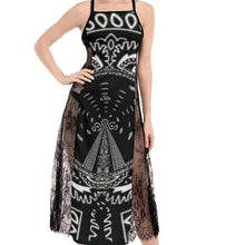 Load image into Gallery viewer, Superhero Society Black Shield Women's Lace Cami Cross Back Dress